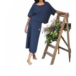 NEW BEAUMONT ORGANIC alessia leigh knitted top in denim blue